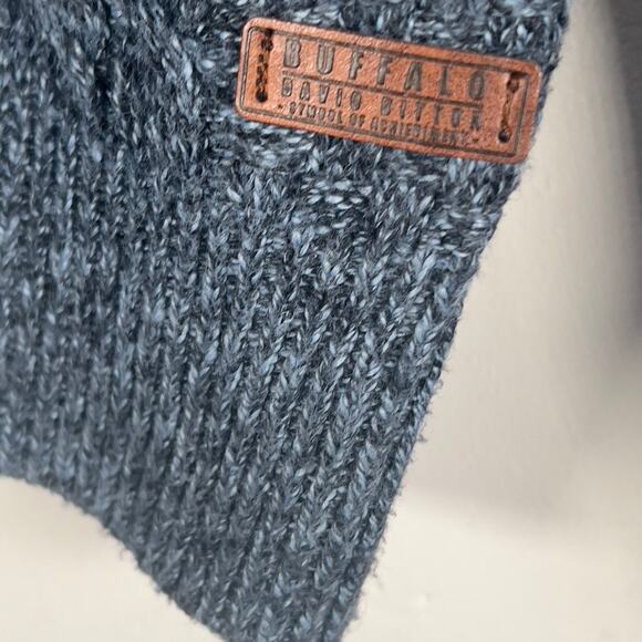 Buffalo David Bitton Blue Speckled Collared Knit Men's Sweater Long-Sleeved Med - Picture 11 of 16
